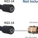 Tool Daily High Pressure Washer Hose, 25 FT X 1/4 Inch, 3600 PSI, M22 14mm, Replacement Power Washer Hose for Most Brands