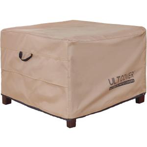 ULTCOVER Waterproof Patio Ottoman Cover Square Outdoor Side Table Furniture Covers Size 27L x 27W x 18H inch