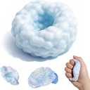 Crunchy Squishy Stress Ball, Crunchy Stress Ball with Beads, ASMR Smoothie Squeeze Toy, Anxiety Relief Fidget Ball for Adults & Kids, Party Favors and Employee Gifts(Blue)