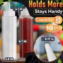 10-Pack Plastic Condiment Squeeze Bottles 24 oz Refillable Squirt Bottles with Narrow Tip Leak-Resistant | Great for Oil, Sauces, Ketchup, Dressing, Mayonnaise, Syrup, Summer BBQ, Kitchen & Catering