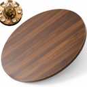 Briwooody 24" Black Walnut Wood Lazy Susan for Table Top, Large Turntable Rotating Serving Tray for Counter Top Solid Wooden Round Lazy Susan Organizer for Kitchen Spinning Food Server Centerpieces