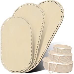 CroBlissful 3 PC Large Moses Basket Wood Bottom 3 Sizes(30x17inch+30x15inch+28x16inch) Oval Natural Wooden Base Shaper for DIY Crochet or Knitting Home Baby Doll Weaving Crafts Decoration(Base Only)