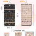 BAGSMART Hanging Jewelry Organizer Storage Roll with Hanger Metal Hooks Double-Sided Jewelry Holder for Earrings, Necklaces, Rings on Closet, Wall, Door, 1 piece, Extra Large, Black