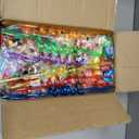 LiYiQ 134 Pcs Building Blocks Party Favors with Reusable Drinking Straws Animal Building Blocks Slap Bracelets Keychains Stamps Stickers and Gift Bags Gamer Birthday Party Supplies (Building)