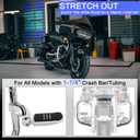 1.25" (32mm) Adjustable Highway Foot Pegs w/Short Angled Mount Kit,Universal for Harley,Honda,Kawasaki,Suzuki,Yamaha,Indian,Victory Motorcycle w/1-1/4" Engine Guard/Crash Bar,CHROME#1