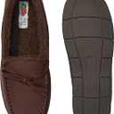 Fruit of the Loom Men's Fruit of the Loom Men's Moccasin, Indoor/Outdoor Slipper, Memory Foam (Brown), L 11-12