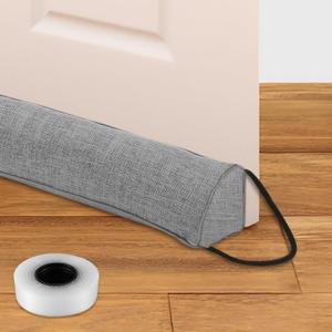 Under Door Draft Stopper,36 inches Triangle Door Draft Blocker with Hanging Loops,Under Door Wind Soundproof Insect Light Blocker, Weather Guard Stripping for Air Seal Insulation (Gray, 36 in)