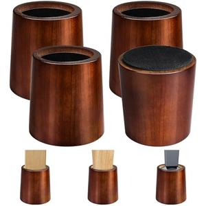 KOIKEY Furniture Raisers Bed Risers - 4 Inch Wooden Circle Heavy Duty Furniture Height Extenders Lifts for Sofa Couch Desk Chair Table Base Raising Space, Convenient Store and Cleaning, Pack of 4