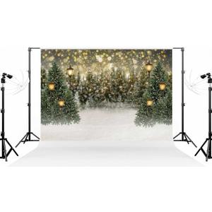 Kate 1010ft Christmas Tree Bokeh Photo Backdrop Street Lamp Deco Glitter Interior Photography Background for Xmas Photographer Photo Studio Props
