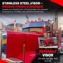 Peterbilt Visor 13 inch Straight for 379 389 388 386 1995 and Up Without Penny Led Lights No Holes