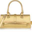 Small Metallic Crossbody Bag Y2K Silver Purse Clutch Bag for Women Cute Top Handle Purse Satchel shoulder Bag (Gold)