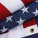 Homissor 100% Cotton Flag American Flags 6x10 Ft New Cotton USA Flag Heavy Duty Outdoor Fade Resistant Embroidered Stars
