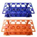 Test Tube Rack, Centrifuge Tube Holder (2 Pack - Blue and Orange) for 10ml, 15ml, 50ml, Detachable Plastic Stand, 28 Well
