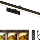 EZVALO Picture Lights for Wall, 16in Rechargeable 6000mAh Battery Operated Painting Lights with Remote, Wireless Wall Light for Gallery, Living Room, Hallway (Black)