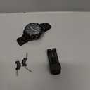 Watches for Men Stainless Steel: Dress Watch for Mens Quartz Analog Wrist Luxury Black Metal Tone Blue Dial Big Classic Diver Waterproof Chronograph Black Face Business Man Gift