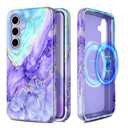 Casetego for Galaxy S24 FE Case,Compatible with MagSafe,[Military Grade Drop Test] Full Body Protection Slim Shockproof Rugged Marble Women Case for Samsung Galaxy S24 FE 6.7 inch,Cobalt Violet