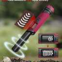 DR.TEK Metal Detector Pinpointer, IP68 Fully Waterproof Underwater Pinpointer Metal Detector with LCD Screen & LED Light 360 Accurate High-Sensitivity Detection, Handheld Wand for Adults & Kids, Red