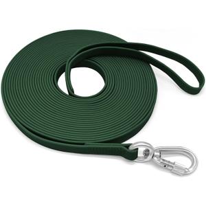 ZALER Long Dog Leash Waterproof Training Leashes, Odor Proof Recall Long Line Lead with Aviation Aluminum Carabiner Clip for Small, Medium, Large Dogs (30FT, Forest Green)