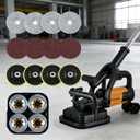 YUCHENGTECH 4 Head Concrete grinder Set 4" Concrete Floor Grinder 3800W Concrete Surface Planer with Dust Extraction Shroud Auxiliary Wheels for Grinding Concrete Cement Marble