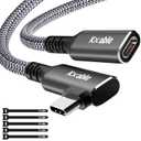 USB C Extension Cable 4 FT, Right Angle Type-C 3.2 Gen 2 Male to Female Extender Cord, 100W Charging 10Gbps Transfer, 4K Video, High Speed for iPhone 15 Pro Max, Galaxy, MacBook, iPad, PSVR2, More