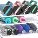 YAN & HIN Expandable Water Bottle Organizer for Cabinet, 3 Tier Tumbler Organizer, Adjustable Bottle Holder for Stanley, Hydro Flask, Kitchen Pantry Storage Rack (Set of 1)