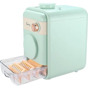 Davivy Electric Cheese Grater,Automatic Rotary Cheese Grater with Container, Salad Maker with 3 Interchangeable Stainless Steel Blades,Built-in Storage Drawer,Large Chute,Quiet Motor,Celadon Green