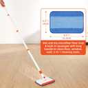 Baseboard Cleaner Tool with Handle, Extendable Long Handle Baseboard Cleaning Duster with Reusable Pads for Floorboard, Ceiling Fan Blade Cleaner Duster (Gray)
