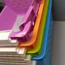 Kids' Toys Storage Organizer Bins Baskets with Wheels Can Move Everywhere Large 4 Baskets Natural/Primary (Primary Collection) (Purple&Blue&Orange&Green)