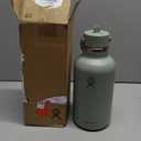 Hydro Flask Water Bottle - Insulated Stainless Steel - Wide Mouth Flex Straw Lid, Non Spill, Leakproof and Refillable in 64 Oz Tonal Agave