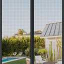 HOFUDON Upgraded Magnetic Screen Door Mesh, Full Strip Magnets, Heavy Duty Fiberglass Mesh, Single Door Size 33 x 80 Inch, Screen Door Size 35.4 x 82.7 Inch Black