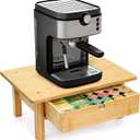 Yarlung Bamboo Coffee Pod Drawer K Cup Holder, Coffee Maker Machine Stand 2 Tier Cafe Bar Organizer for Tea Bags, Coffee Filters, Countertop Storage
