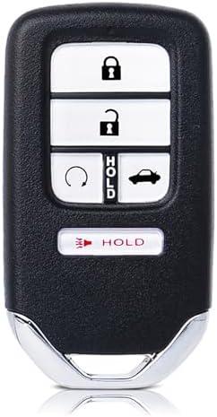 MechanMagic Key Fob Remote Replacement Fits for Honda Civic 2016 2017 2018 2019 2020 2021 KR5V2X Smart Proximity Keyless Entry Remote Control Uncut 5 Buttons 433Mhz KR5V2X(V44) 72147-TBA-A11/A12