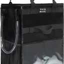 Reusable Grocery Bag On Wheels(Medium -Black), Rolling Tote Bag, Shopping Cart with 8 Pockets and Zipper Cover for Trips, Laundry, Foldable, Heavy Duty Handles, Carries Up to 46 LBS, Black
