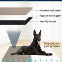 Waterproof Leather Dog Bed Crate Pad, Durable Brown Pet Mattress for Medium Dogs Pet Beds with Wipeable Covers, Easy to Clean Washable Mat for Cage