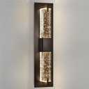WOSHITU LED Wall Sconce Light: 19 Inch Black Modern Sconces Wall Lighting 3000K Dimmable Crystal Wall Lamps Indoor Bathroom Sconce Wall Mount Light Fixtures for Living Room/Bedroom/Hallway