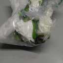 9 Pack Of Plastic Roses White