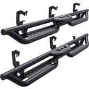 Running Boards Side Steps Compatible with Chevy Silverado/GMC Sierra Double & Extd Cab 2007-2018 1500 (Inc.19 LD/Lt), 2007-2019 2500HD 3500HD, 6" 2-Stairs Coated Black Carbon Steel Nerf Bars