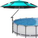 Pool Shade, Adjustable Above Ground Pool Shade Umbrella with Carry Bag, Outdoor Pool Sunshade for Swimming Pools, Multi-functional Patio Umbrella for Garden/Pool Deck/Backyard, Pool Accessories