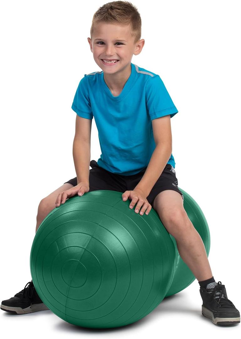 Bintiva Kids Therapy Peanut Ball - Sensory Room Equipment - Pregnancy Wiggle Seat - Physical Therapy, Yoga, Exercise (Green 30x60 cm)