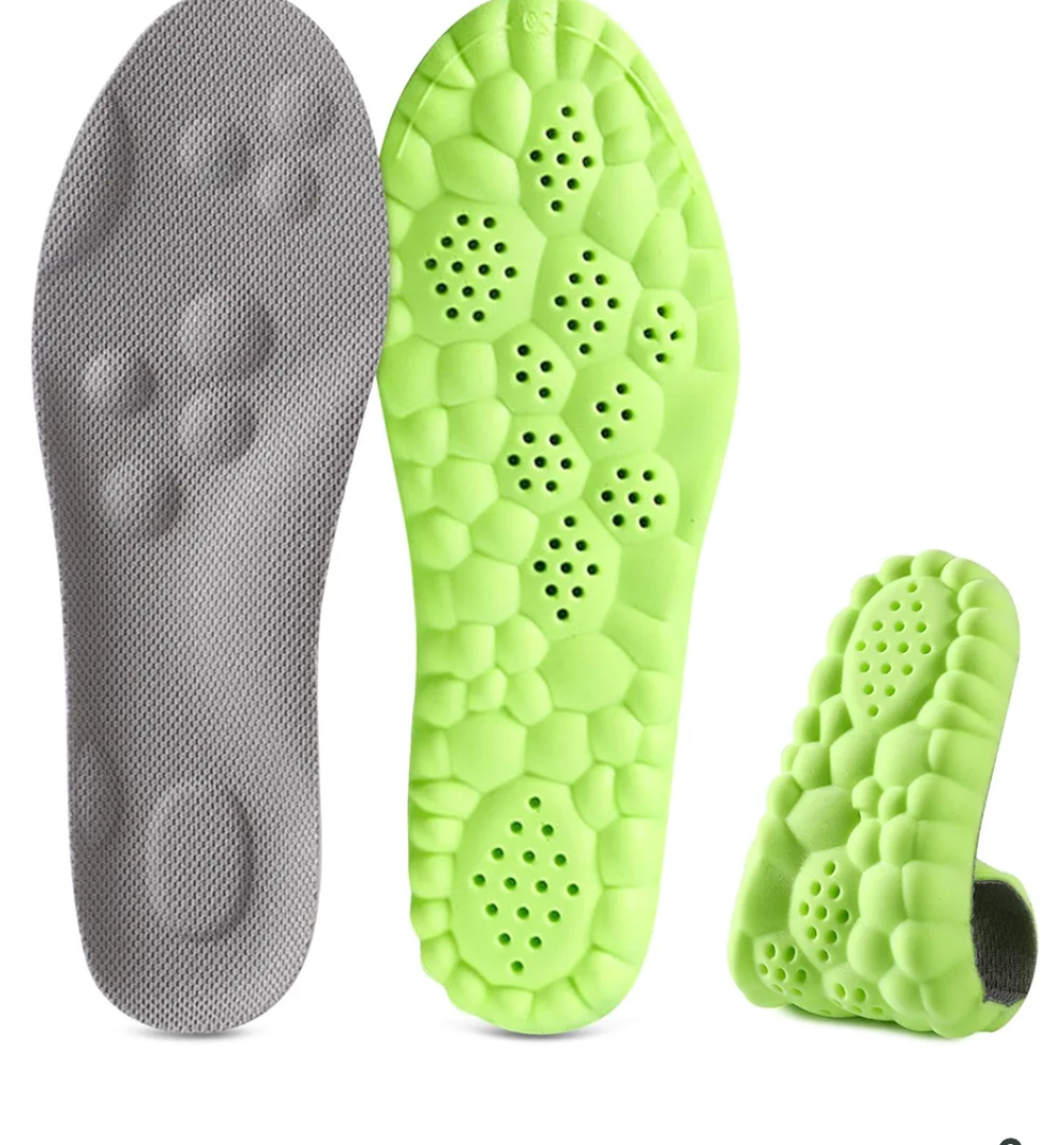 SolaraPickleball Insoles for Men Women, 4D Memory Foam Arch Support Inserts, Shock Absorbing, AntiSlip Massage Support, Breathable Comfort for Walking & Sports (Men 9.510.5/ Women 10.511.5)