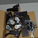 SPACECARE Workbench Casters kit 900Lbs Heavy Duty Quick Release 2 Mounting Options Retractable Workbench Stepdown Caster Wheels Adjustable Polyurethane Durable Steel Construction (Set of 4)