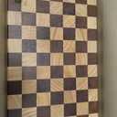 Wood Cutting Board Butcher Block, Wooden Chopping Board with Checkerboard Pattern and Inner Side Handles Meat Cheese Charcuterie Board, Ideal for Chopping, Slicing, and Dicing 14 * 9.5 Inch