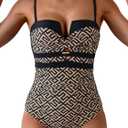 Eomenie Women's Push Up Wrap Front Swimsuit One Piece Tummy Control Bathing Suits Bandeau Support Slimming Swimwear (Large)