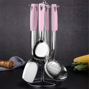 Kitchen Utensils Set, Large Non-stick Silicone Cooking Utensils Set 6 Pcs,Made of 446°F Heat Resistant Food Grade Silicone and Stainless Steel Handles,Easy to Clean Kitchen Gadgets Set (Gold), Color Lavender