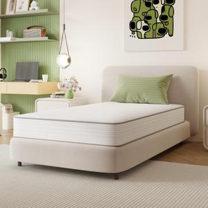 Novilla Twin Mattress, 8 Inch Twin Size Mattresses in a Box with Smarts Coil for Pressure Relief, Medium Plush Foam and Spring Hybrid Colchones with CertiPUR-US Certified for Kid for Kidss