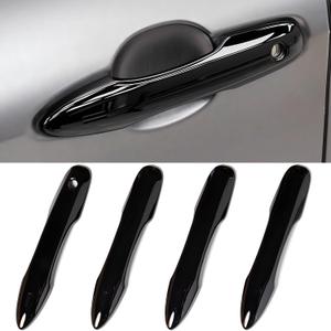 No Adhesive Snap-on Car Door Handle Cover Protector Compatible for Toyota 2018-2020 2021 2022 2023 2024 2025 2026 Camry 2019-2026 Corolla 2019-2022 Avalon 2016-2026 Prius 2020-2024 Venza Accessories (1. Glossy Black)