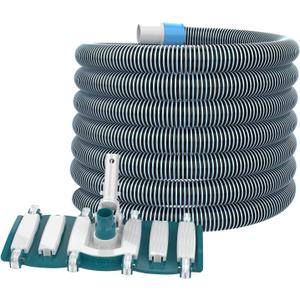 1-1/2 In x 36-Feet Swimming Pool Hose and Vacuum Head with Wheels | Weighted Pool Vac Head, Flexible Swivel Cuff Pool Vacuum Hose, Pool Suction Cleaning Kit for Above Ground and Inground Pools