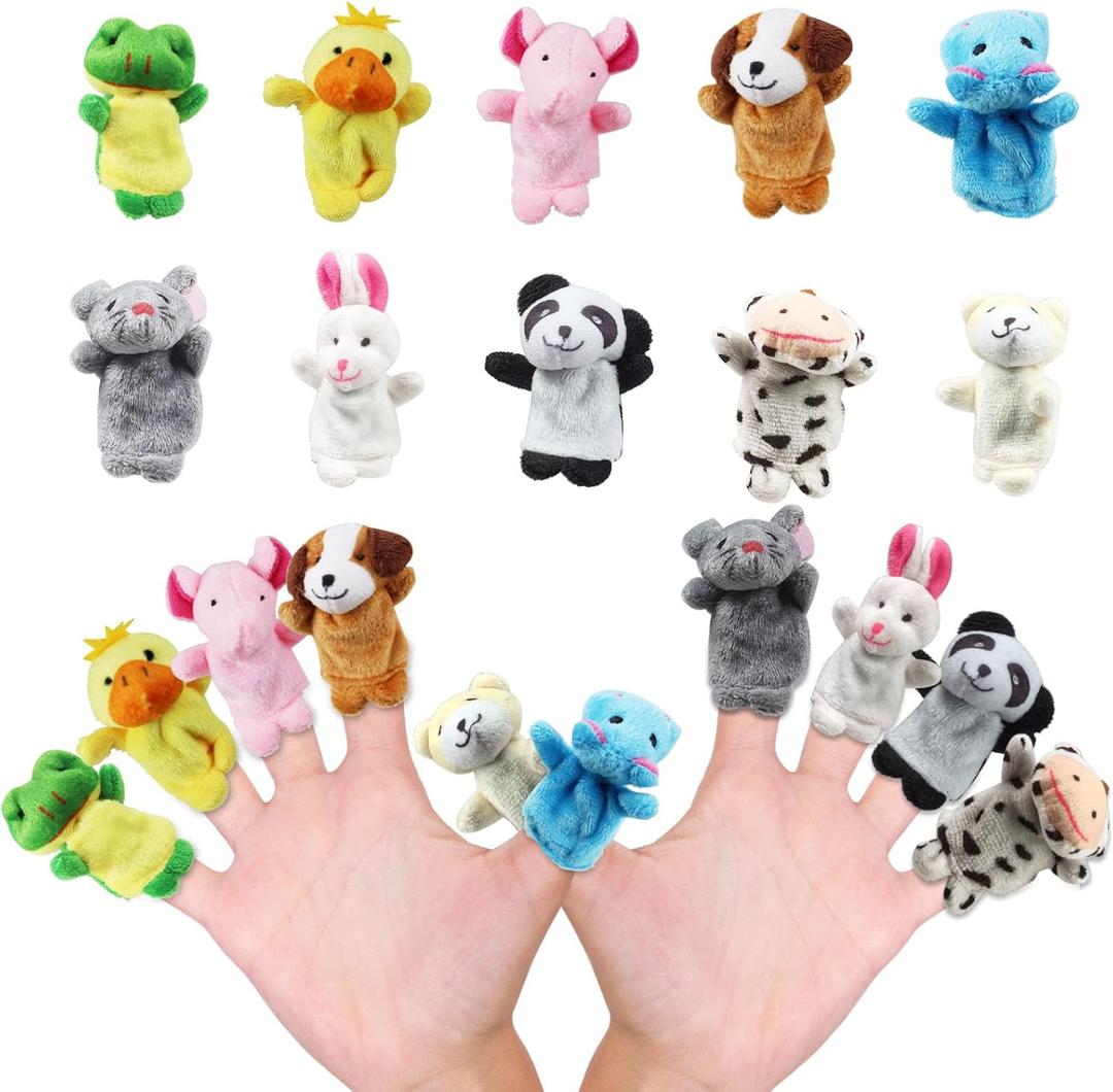 5 Pcs Finger Puppets Set,Soft Plush Finger Puppet Toys for Kids,Storytime Learning Aid,Mini Plush Figures Toy Assortment for Toddlers,Party,Playtime,School
