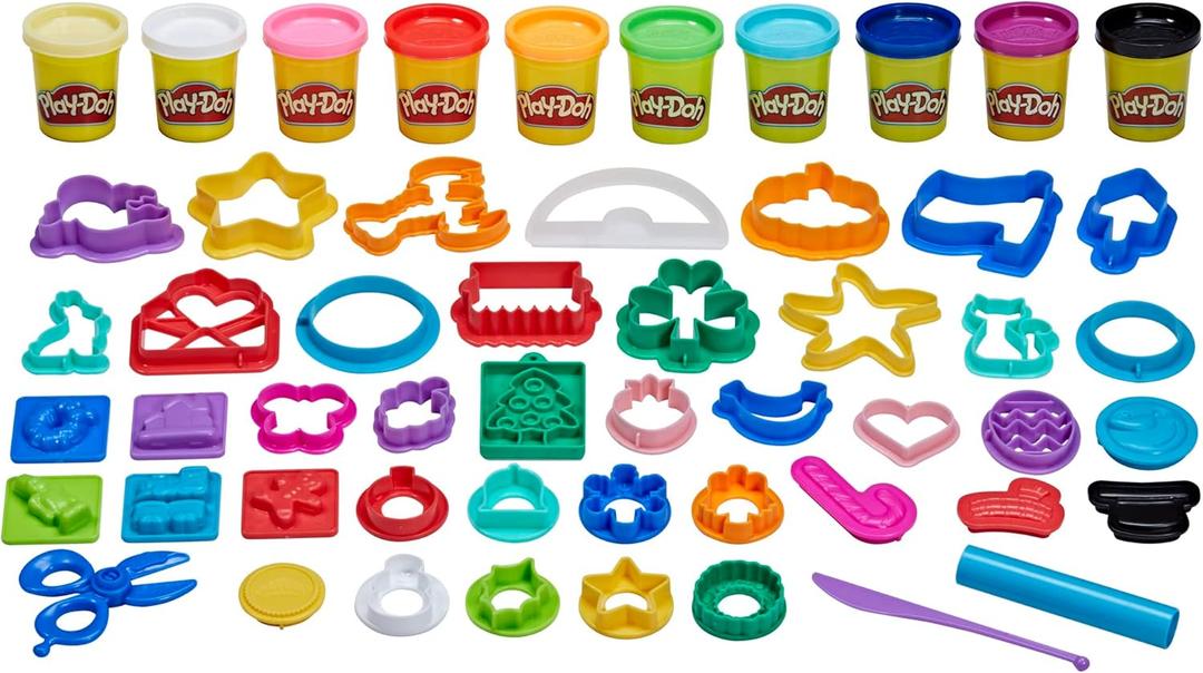 Play-Doh Holiday Set of Tools, 43 Accessories & 10 Modeling Compound Colors, Christmas Stocking Stuffer Gifts & Party Favors, Kids Arts & Crafts, Preschool Toys, Ages 3+