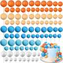 108 Pcs Balls Cake Topper DIY Cupcake Insert Foam Balloons for Cake Baking Wedding Anniversary Birthday Decoration(Fresh Colors,Multi Sizes)